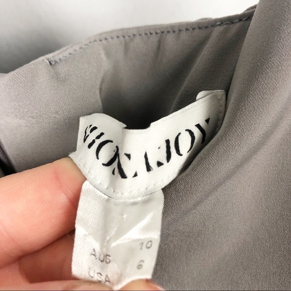 Shona Joy Stellar Sleeveless Draped Maxi Dress Size 6 Gray Cocktail Bridesmaid - Picture 5 of 6